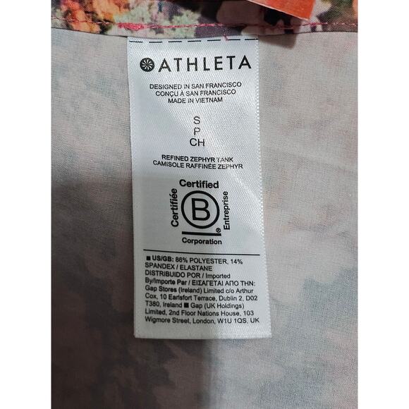 Athleta Tank Top Refined Zephyr Womens Size Small Renewed Bloom Spring Pink (880 - Picture 4 of 5